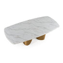 Modrest Reynold - Glam Faux Marble + Gold Stainless Steel 94-Inch Dining Table