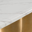 Modrest Reynold - Glam Faux Marble + Gold Stainless Steel 94-Inch Dining Table