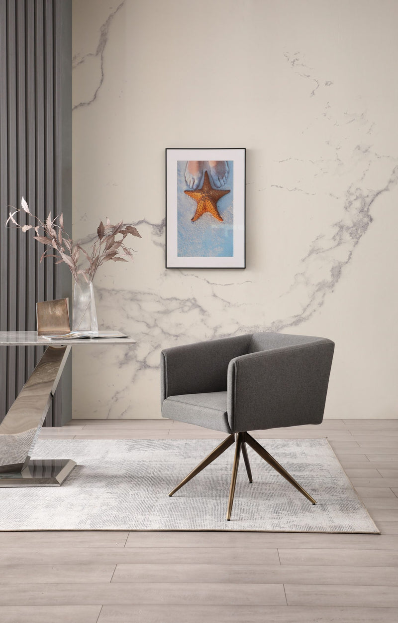 Modrest Riaglow - Contemporary Dark Grey Fabric Dining Chair