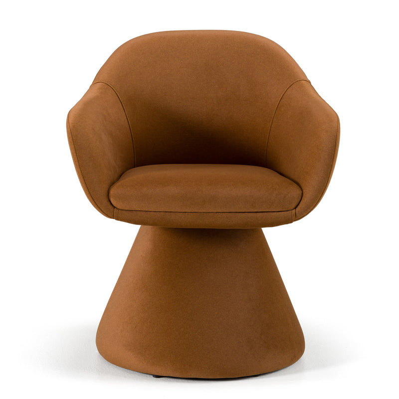 Modrest Risa Modern Rust Fabric Swivel Dining Chair