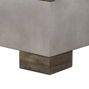 Modrest Delaware Modern Concrete & Acacia Rectangular Coffee Table