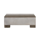 Modrest Delaware Modern Concrete & Acacia Square Coffee Table