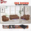 TOKYO 3PC Brown Power Reclining Set – FREE Rug or TV!