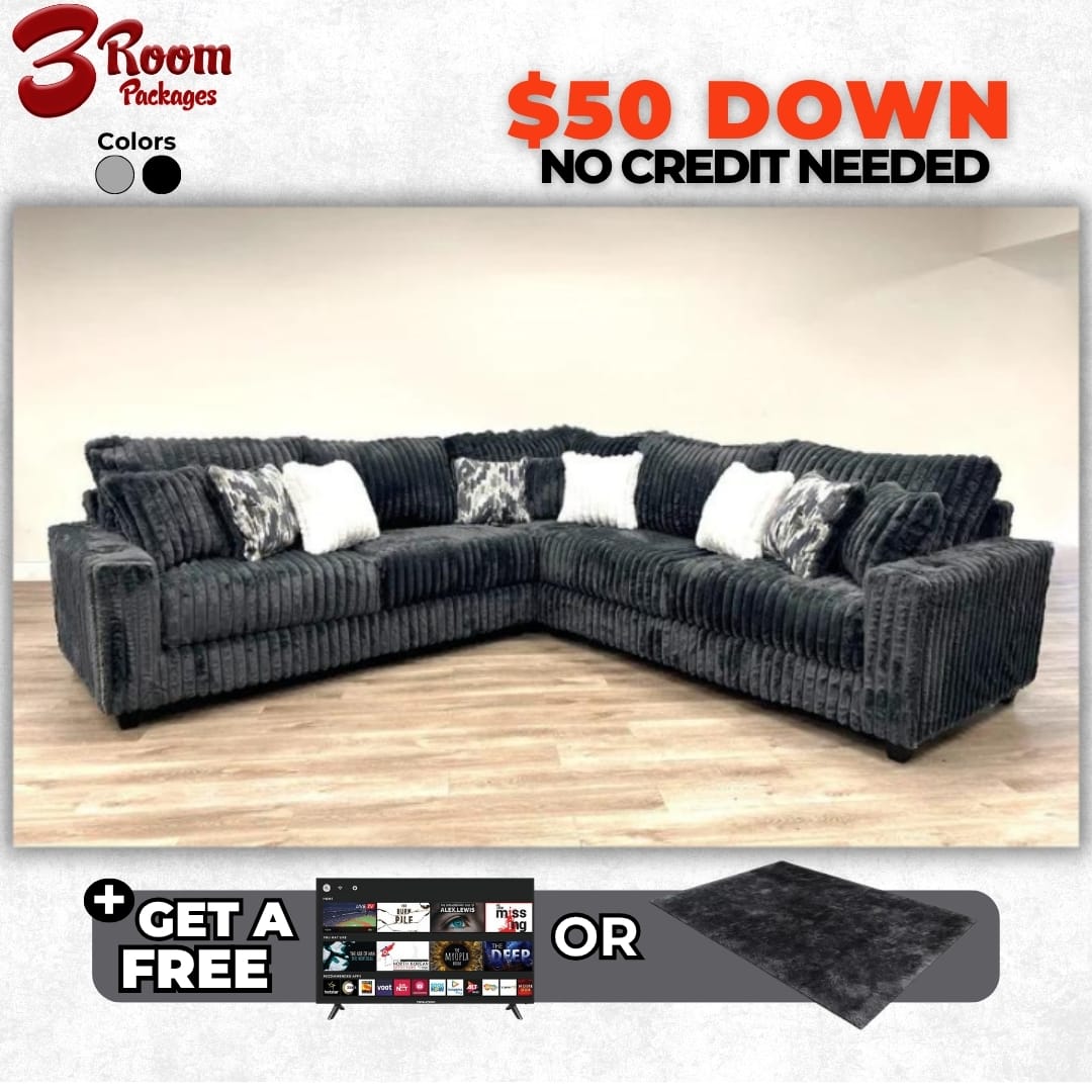 9600 Oversized Sectional – FREE TV or Area Rug!