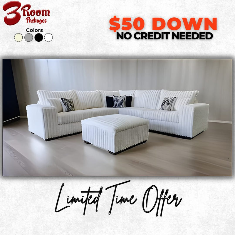 S345 Couduroy Sectional – Limited Time Offer