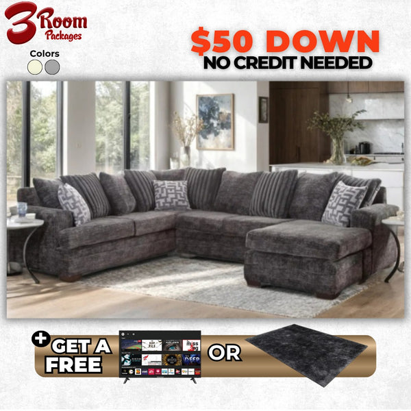 AUDREY Sectional – FREE TV or Area Rug!