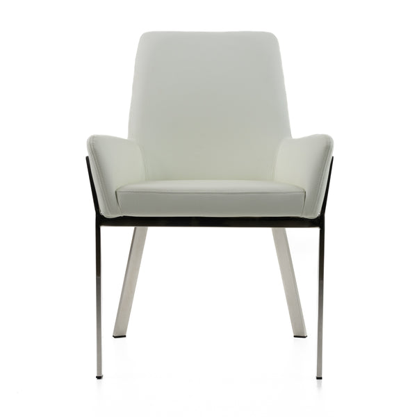 Modrest Robin Modern White Bonded Leather Dining Chair