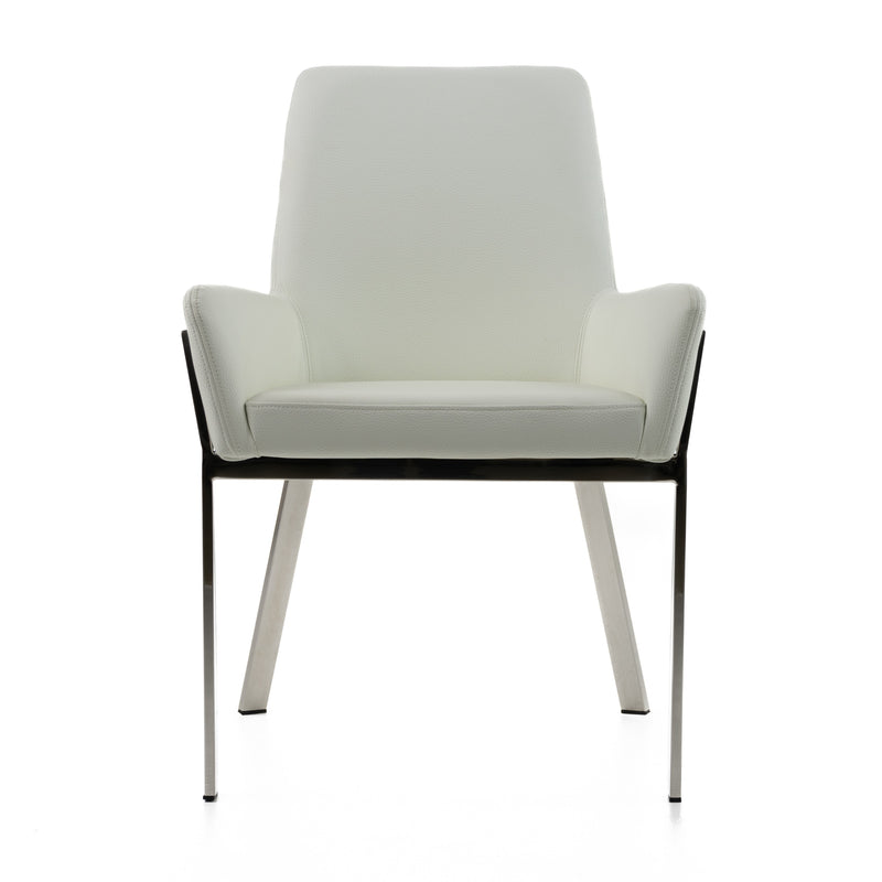 Modrest Robin Modern White Bonded Leather Dining Chair