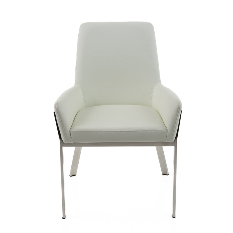 Modrest Robin Modern White Bonded Leather Dining Chair