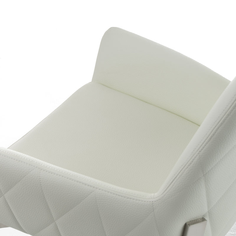 Modrest Robin Modern White Bonded Leather Dining Chair