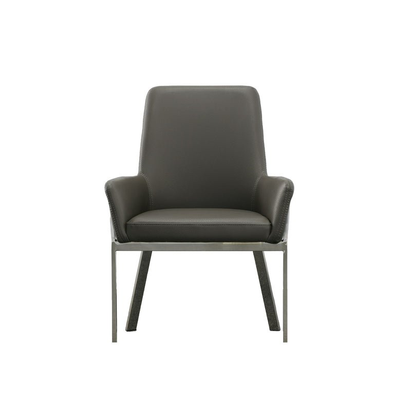 Modrest Robin Modern Grey Bonded Leather Dining Chair