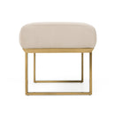 Modrest Robles - Modern Beige Fabric + Antique Brass Dining Bench
