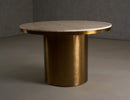 Modrest Rocky - Glam White Marble & Brush Gold Round Dining Table