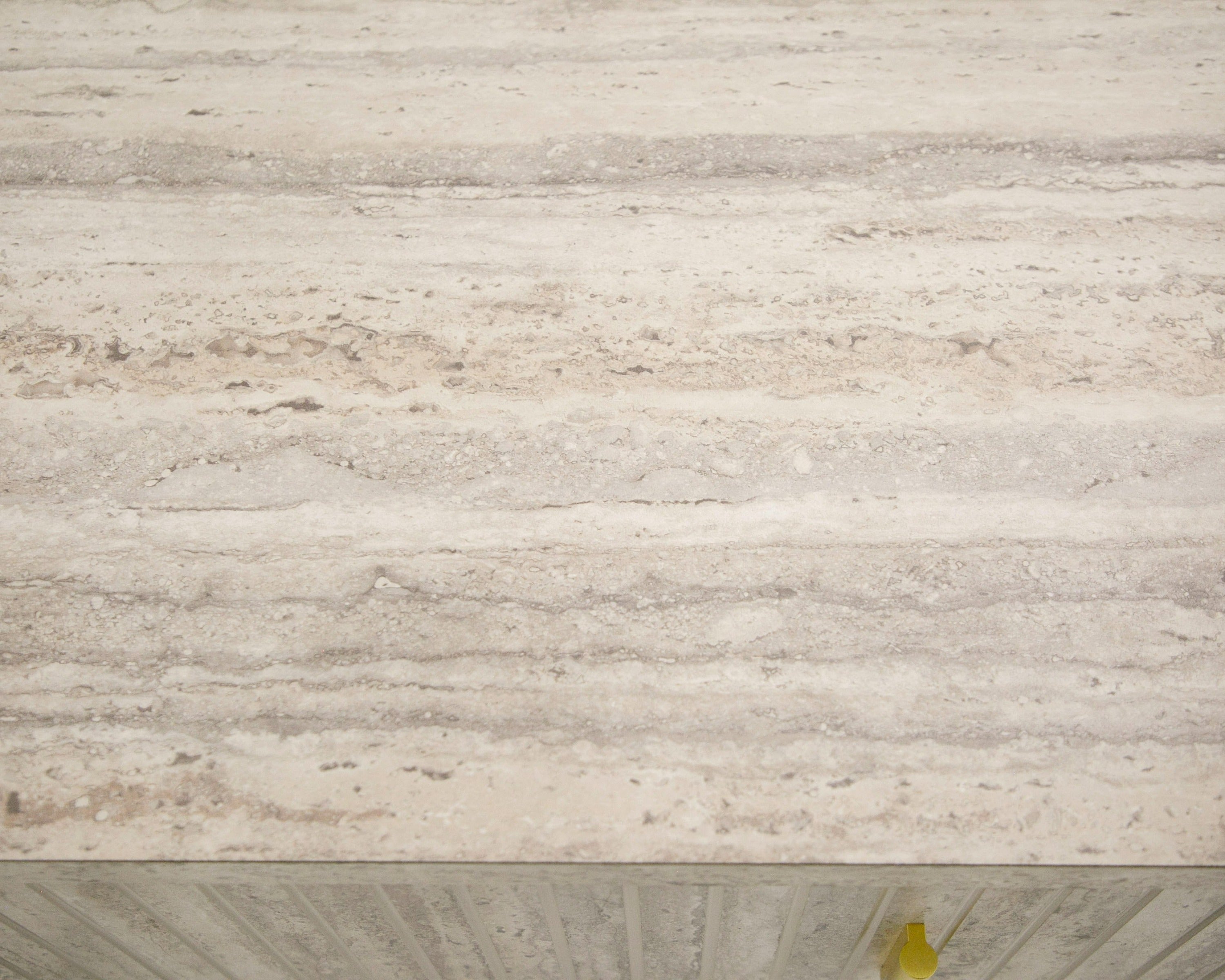 Nova Domus Roma - Modern Faux Travertine + Gold Dresser