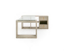 Nova Domus Roma - Modern Glass + Faux Travertine Reversible Desk