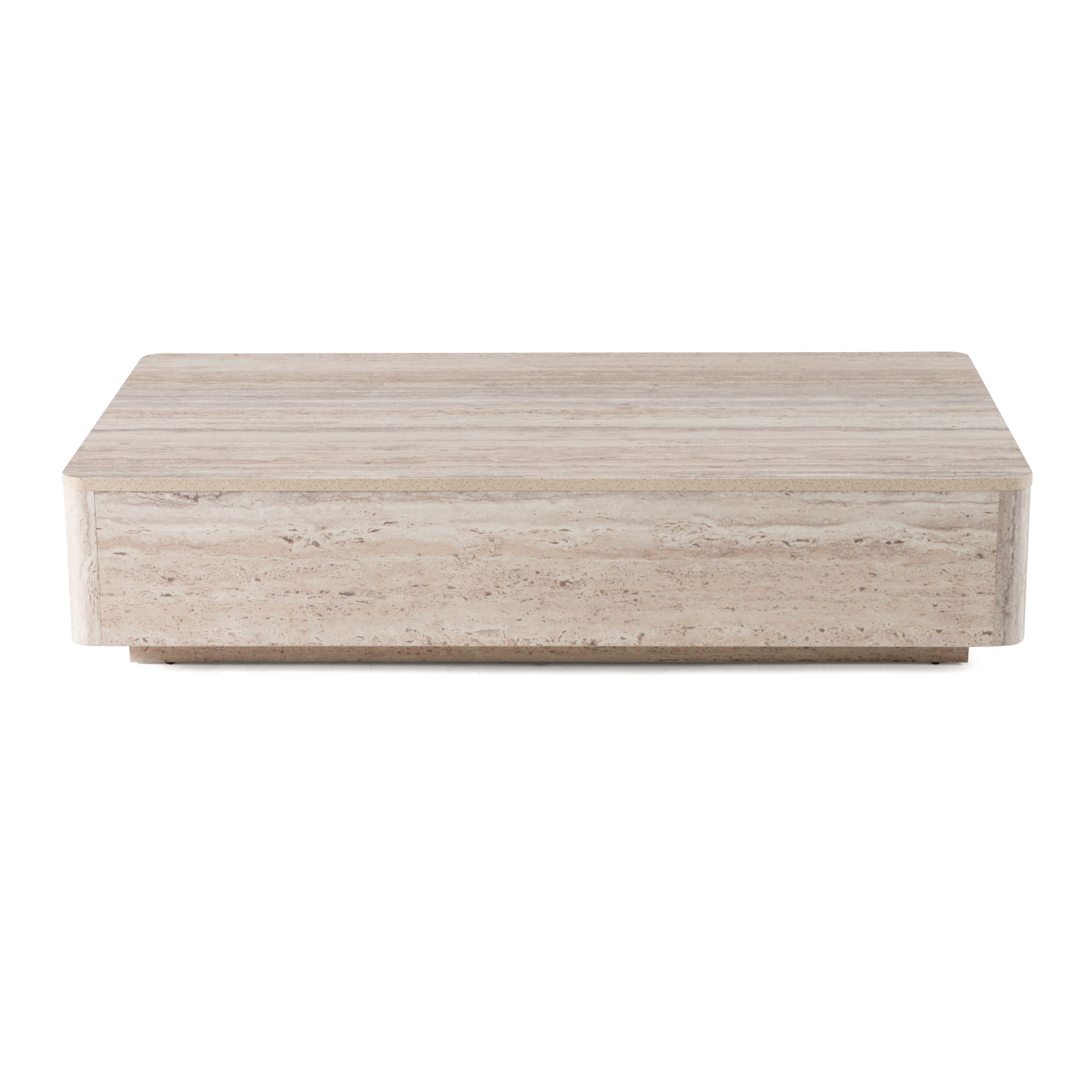 Nova Domus Roma - Modern Faux Travertine Rectangular Coffee Table