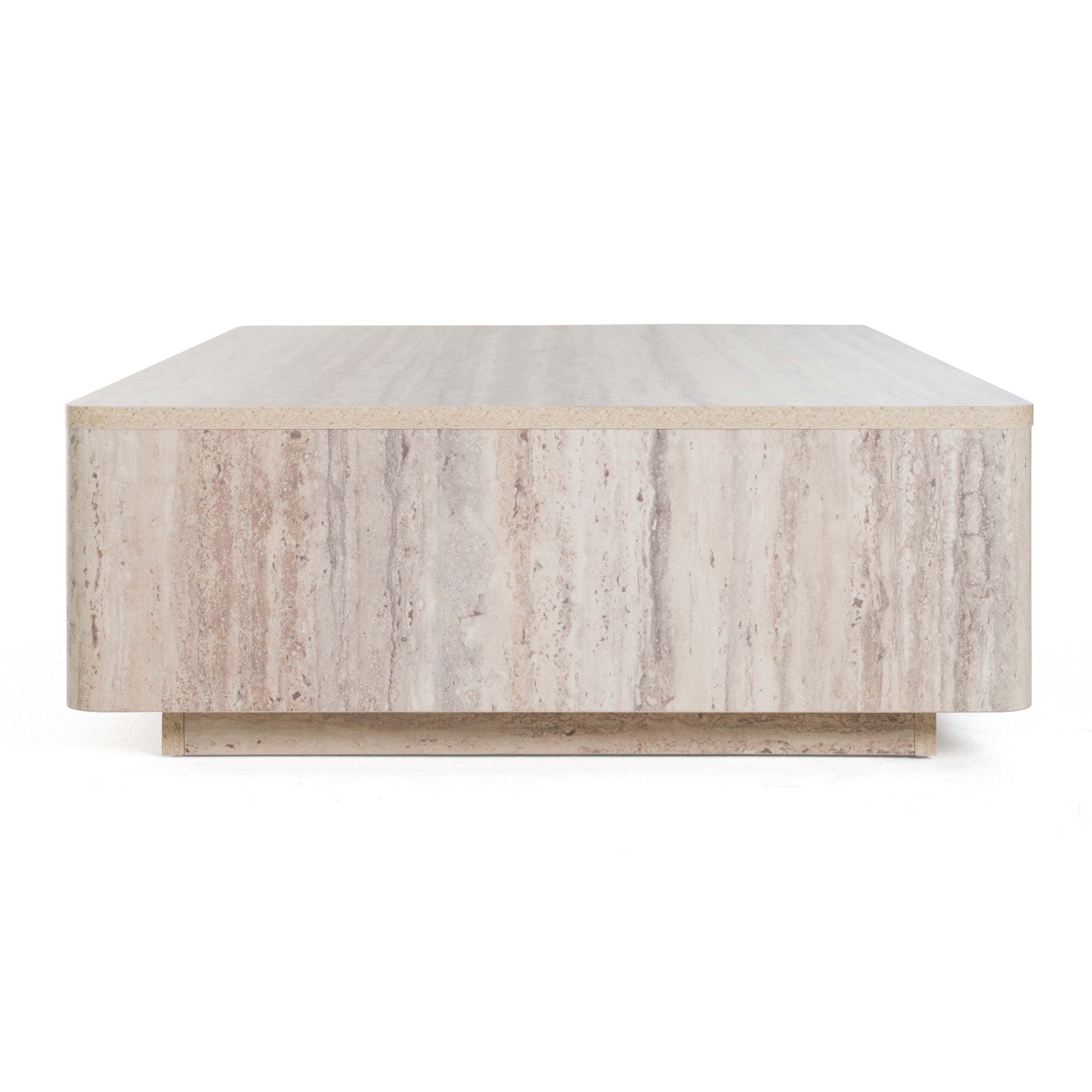 Nova Domus Roma - Modern Faux Travertine Rectangular Coffee Table