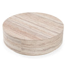 Nova Domus Roma - Modern Faux Travertine Round Coffee Table