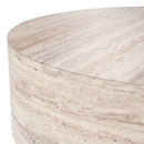 Nova Domus Roma - Modern Faux Travertine Round Coffee Table