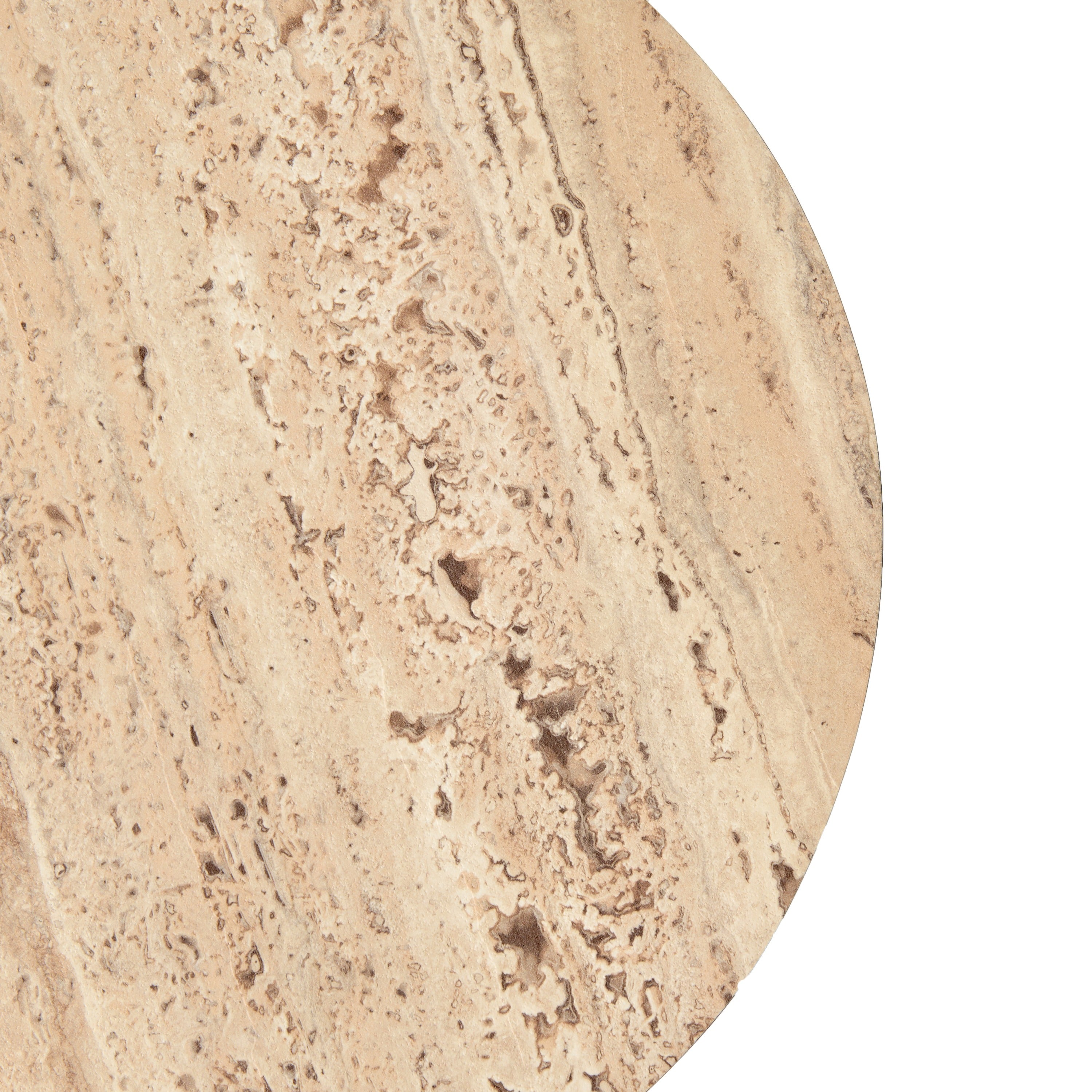 Nova Domus Roma - Modern Faux Travertine Round End Table
