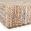 Nova Domus Roma - Modern Faux Travertine Square Coffee Table