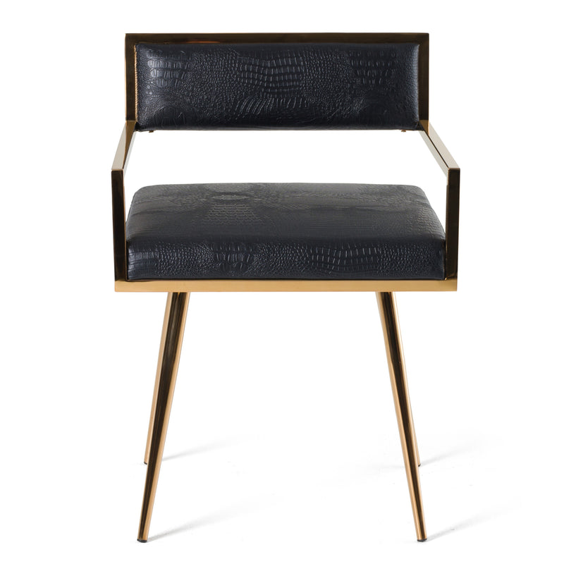Modrest Rosario Modern Black & Rosegold Dining Chair