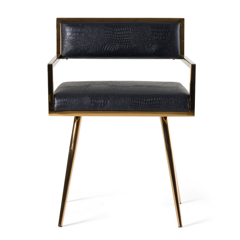 Modrest Rosario Modern Black & Rosegold Dining Chair