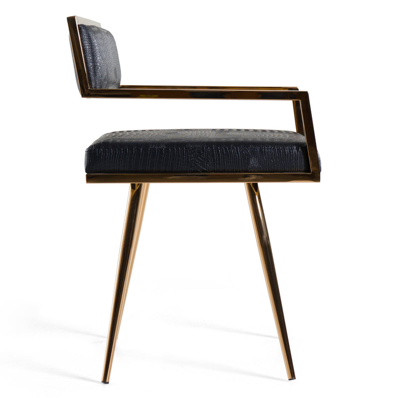 Modrest Rosario Modern Black & Rosegold Dining Chair