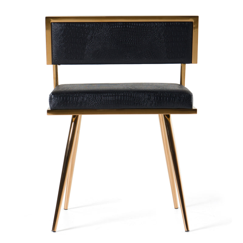 Modrest Rosario Modern Black & Rosegold Dining Chair