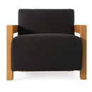 Modrest Rosen - Modern Black Fabric + Natural Oak Accent Chair