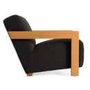 Modrest Rosen - Modern Black Fabric + Natural Oak Accent Chair
