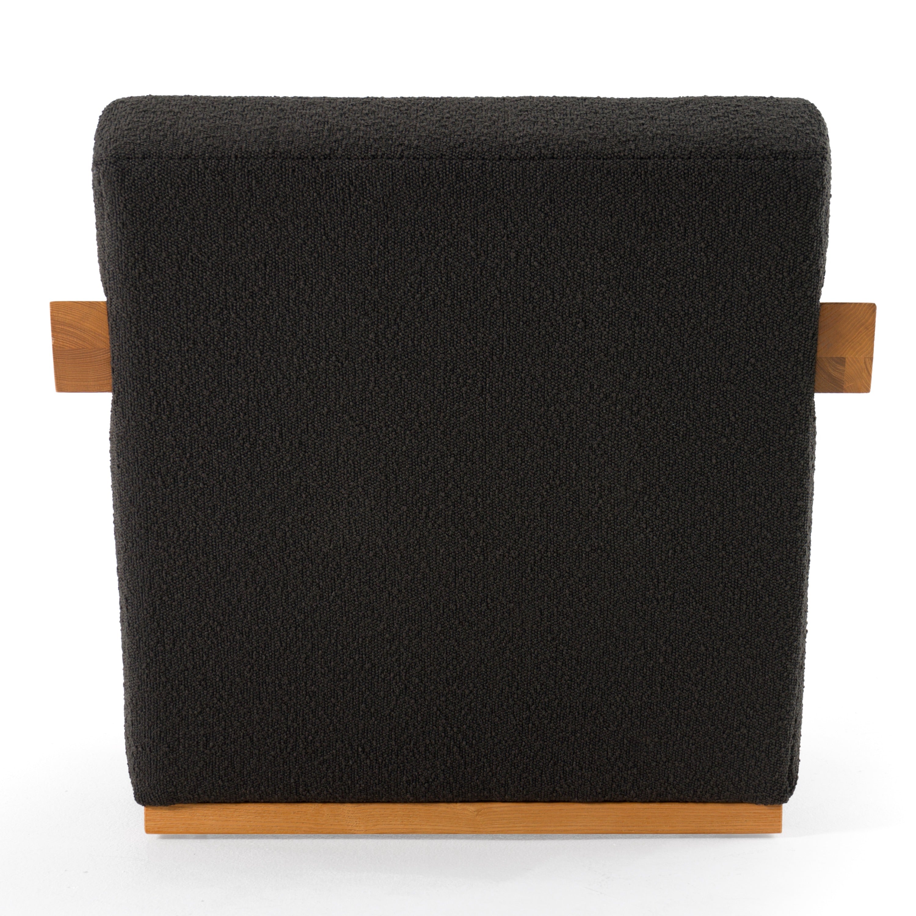 Modrest Rosen - Modern Black Fabric + Natural Oak Accent Chair