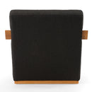 Modrest Rosen - Modern Black Fabric + Natural Oak Accent Chair