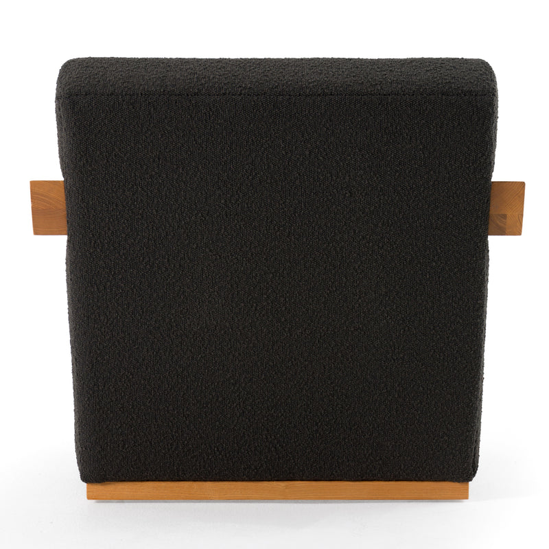 Modrest Rosen - Modern Black Fabric + Natural Oak Accent Chair