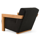Modrest Rosen - Modern Black Fabric + Natural Oak Accent Chair