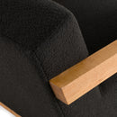 Modrest Rosen - Modern Black Fabric + Natural Oak Accent Chair