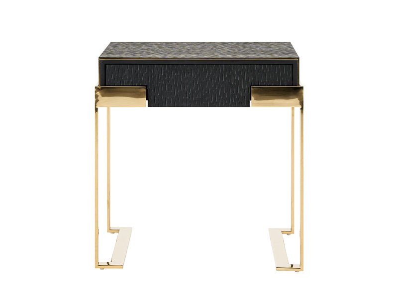 Modrest Rothsay - Modern Wenge + Gold Nightstand