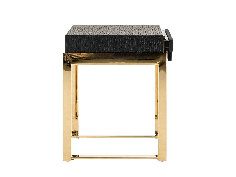Modrest Rothsay - Modern Wenge + Gold Nightstand