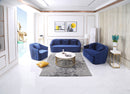 Divani Casa Palomar Modern Blue Velvet & Brass Sofa