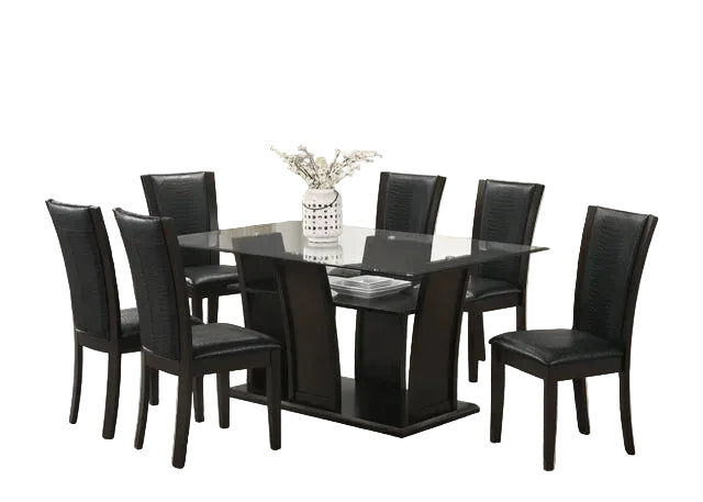 Florida - Black Dining Table + 6 Chair Set