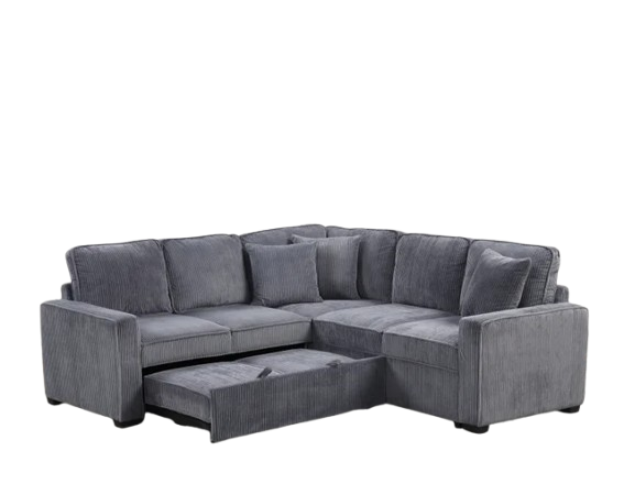Ariel Charcoal Sectional With Pull-Out Bed