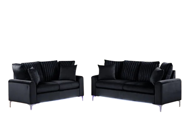 Celina Black- 2PC Sofa & Loveseat Set