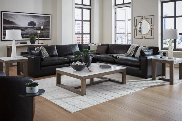 Ashley 309-02 - 5PC Genuine Leather Sectional Set