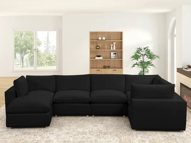 XLCLOUD BLACK2 Sectional + Ottoman Set