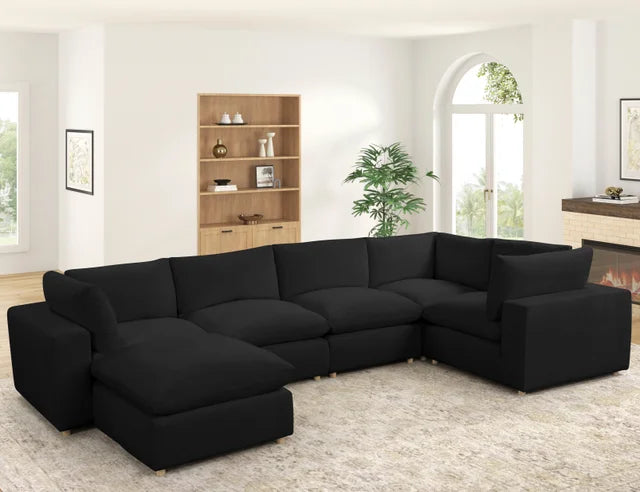 XLCLOUD BLACK2 Sectional + Ottoman Set