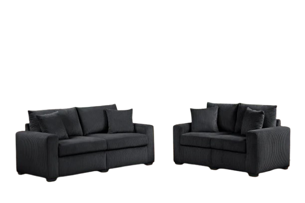 HH1123 Black - Sofa & Loveseat Set