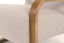 Modrest Sada - Mid-Century Modern Beige Linen + Chestnut Accent Chair