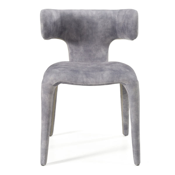 Modrest Saehee - Modern Grey-Blue Velvet Dining Chair