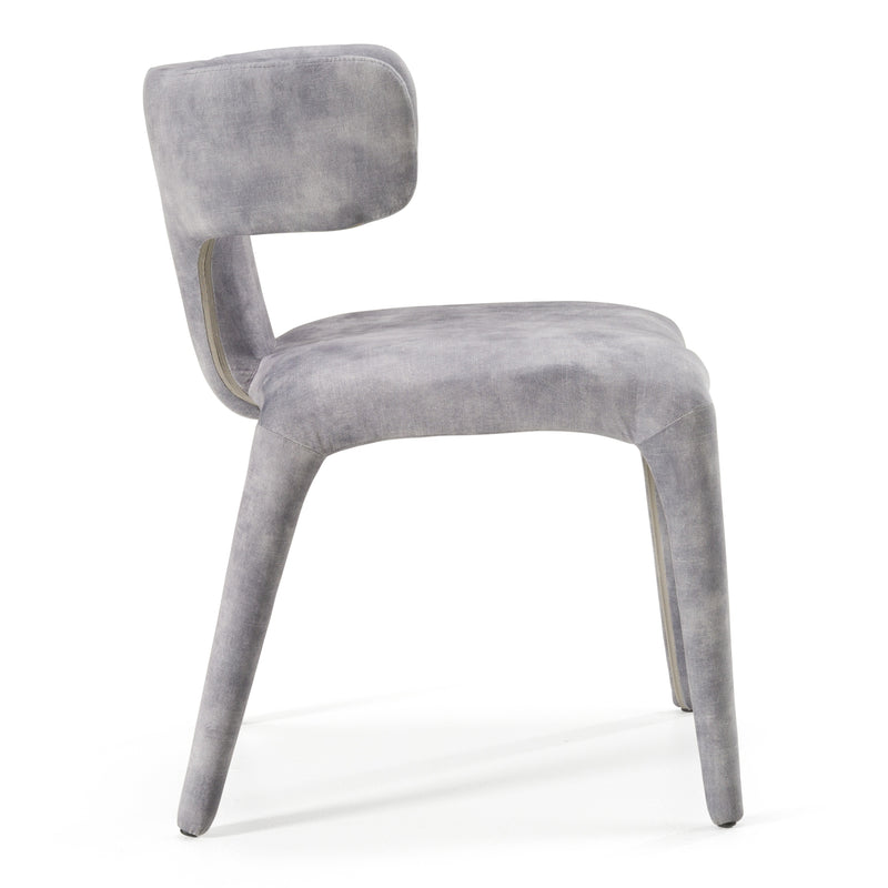 Modrest Saehee - Modern Grey-Blue Velvet Dining Chair