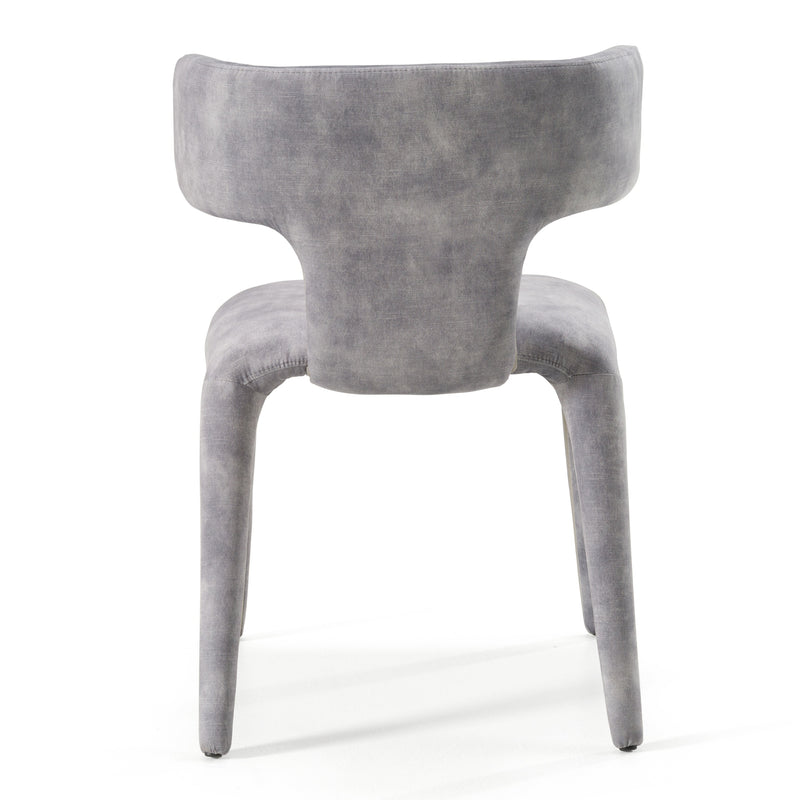 Modrest Saehee - Modern Grey-Blue Velvet Dining Chair